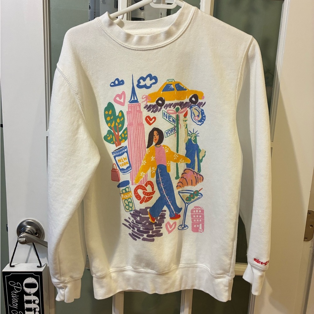White Graphic New York Sweatshirt - Unbranded